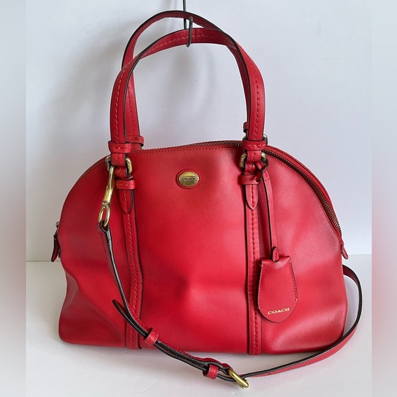 Coach Handbags - Coach F25671 Peyton Cora Dome pink Leather Handbag Shoulder Bag Satchel